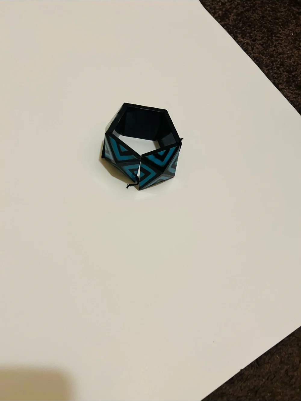 Geometric Blue & Black Stretch Bracelet - women Accessories